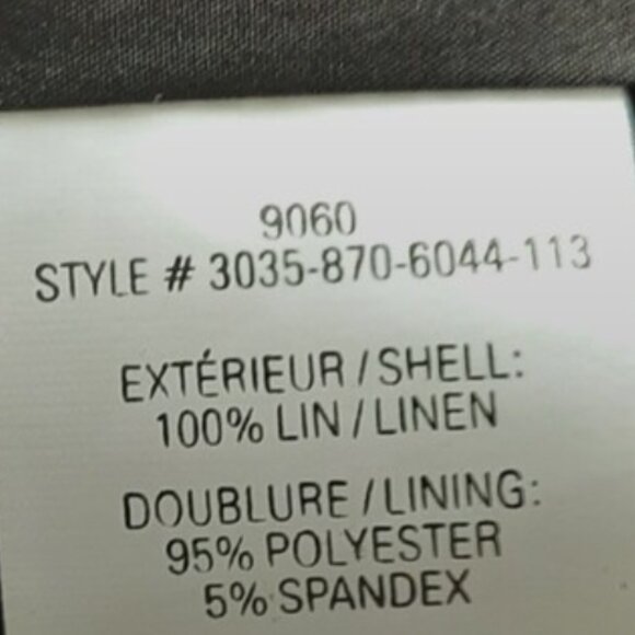 LAURA / 100% Linen Fabric Classic Blazer Jacket Button Front Neutral Black Sz 4 - Picture 15 of 15